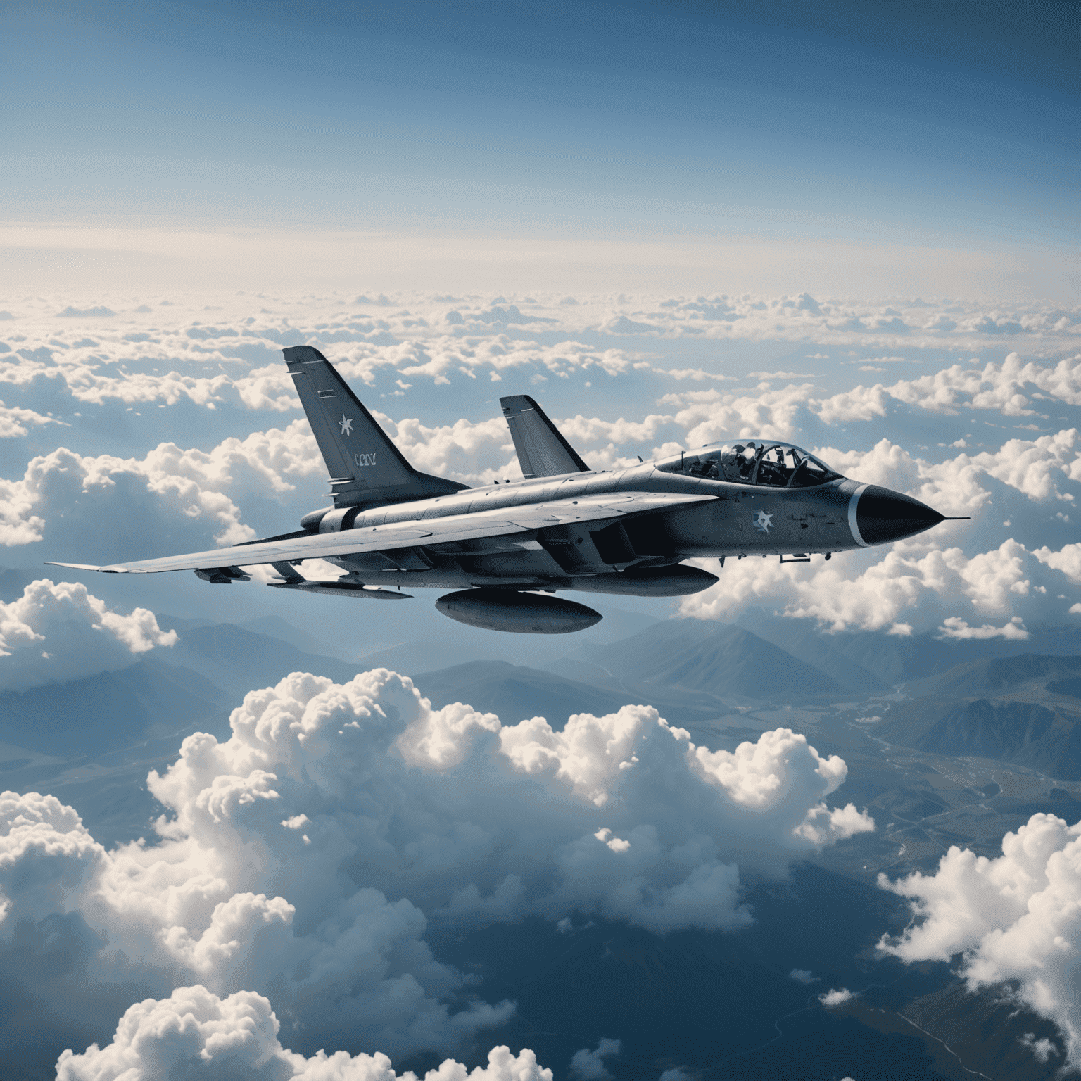 A miniature aircraft soaring through clouds, demonstrating tactical maneuvers